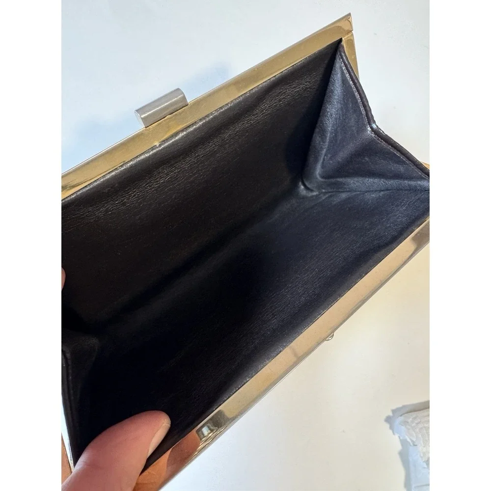 Vintage Dior Clutch Wallet Trotter Monogram Beige Black Leather - Picture 6 of 9